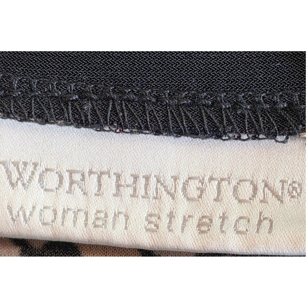 Worthington Blouse Plus Size 3X Black Polka Dot V-Neck Empire Waist Stretch Top - Picture 3 of 6
